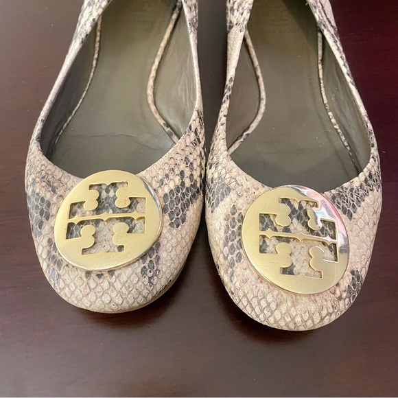 Tory Burch Ballerina Flats Reva Snake Print Size 7 - Picture 4 of 8